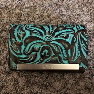 Patricia Nash turquoise embossed wallet